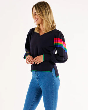 Tori Jumper - Navy Rainbow