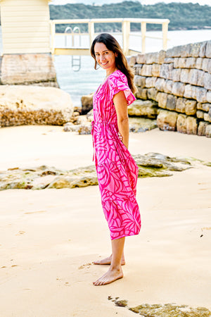 Joanne Midi Dress - Pink Multi