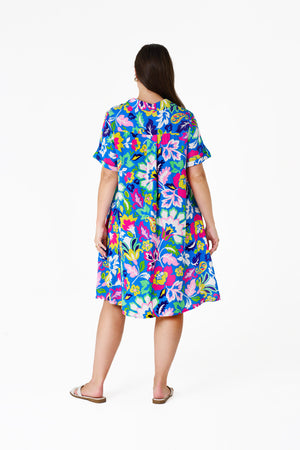 Barrera Shirt Dress - Blue Floral Exclusive Print