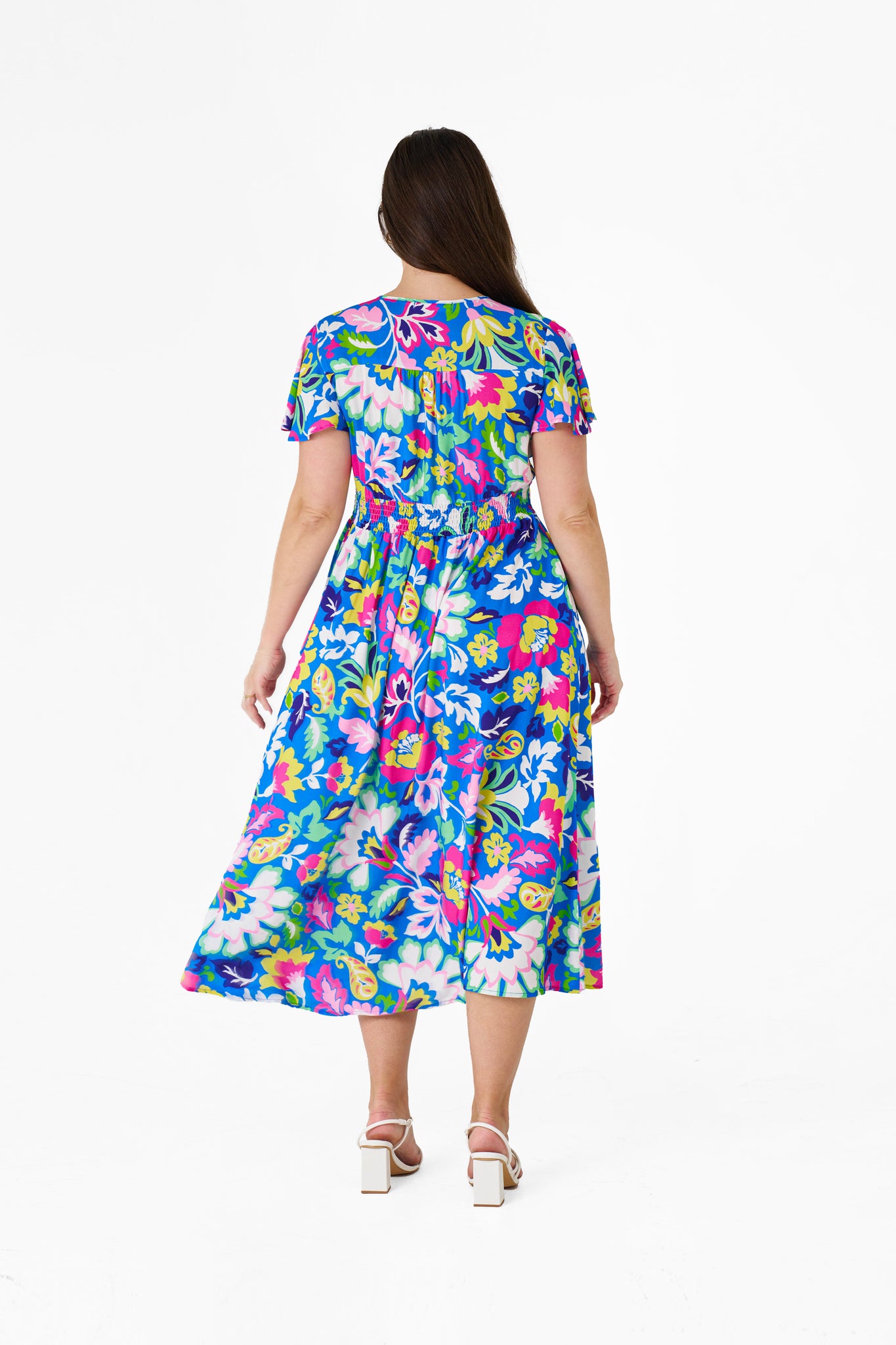 Barrera Midi Dress - Blue Floral Exclusive Print