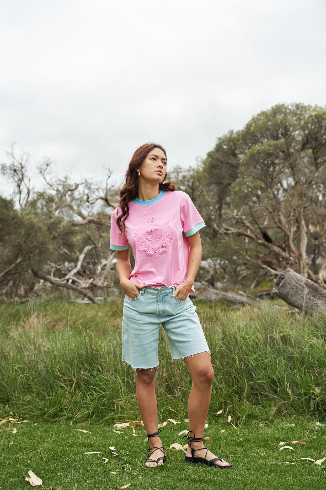 Colour Block Tee - Pink