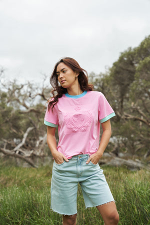 Colour Block Tee - Pink