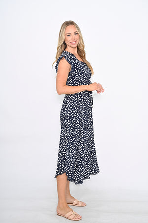 Luciana Dress - Navy Spot