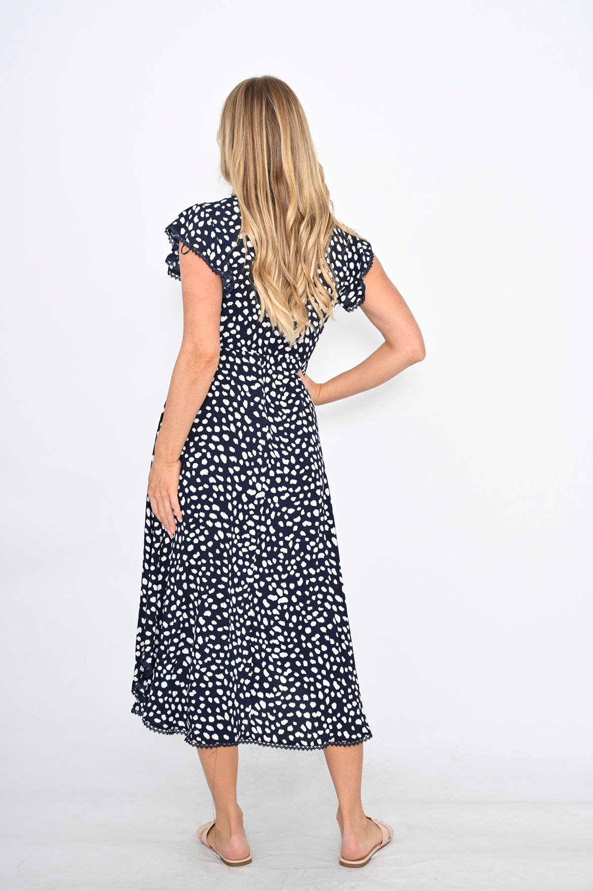 Luciana Dress - Navy Spot