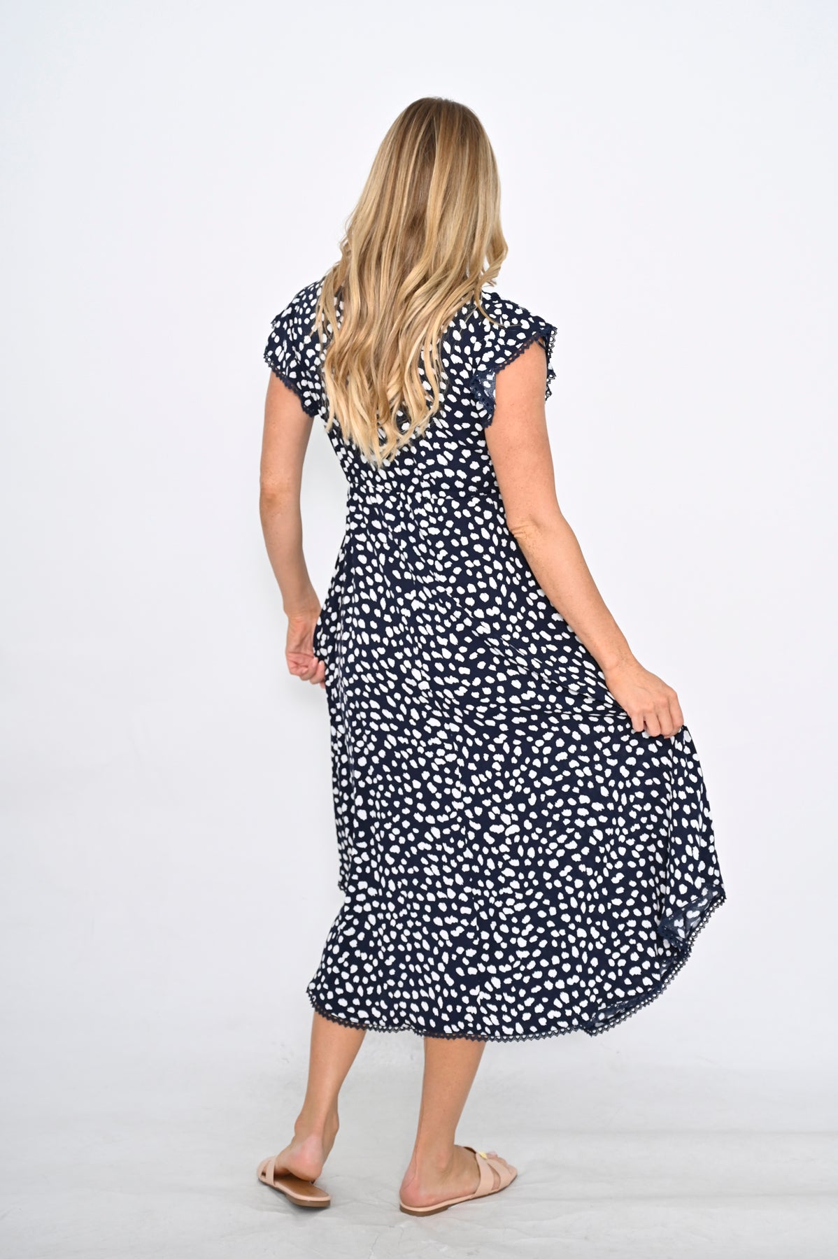 Luciana Dress - Navy Spot