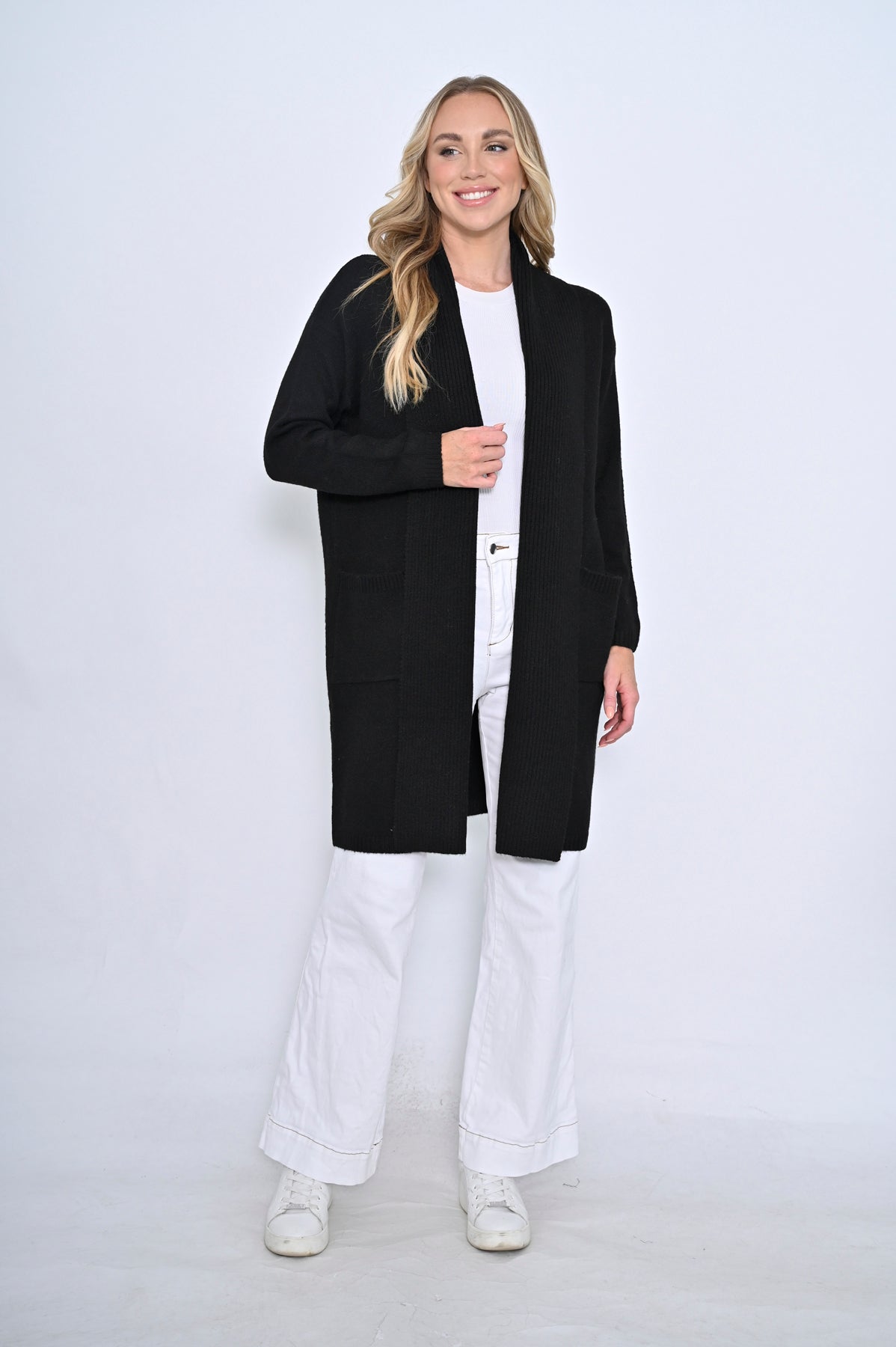 Longline Cardigan - Black