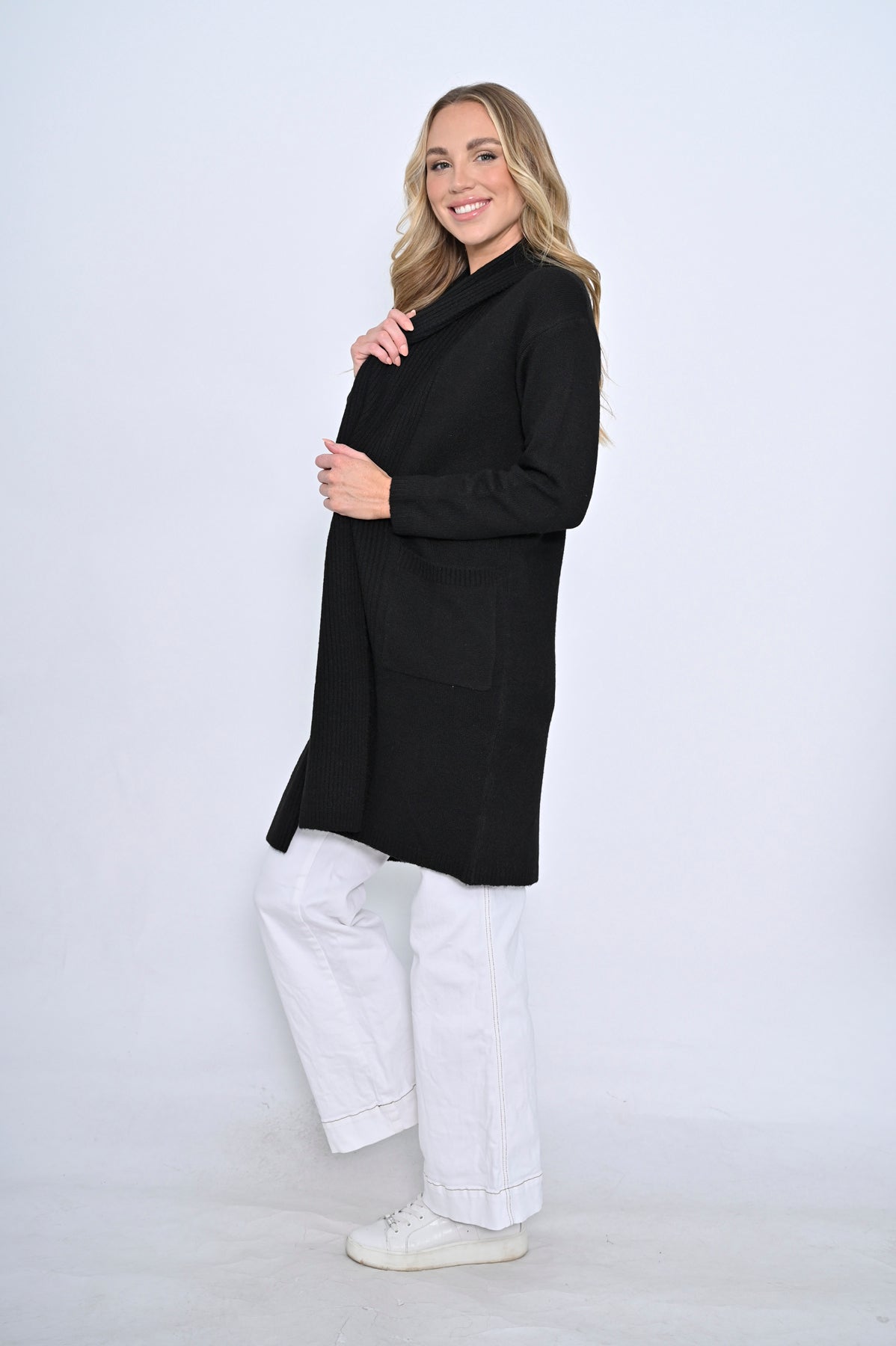 Longline Cardigan - Black