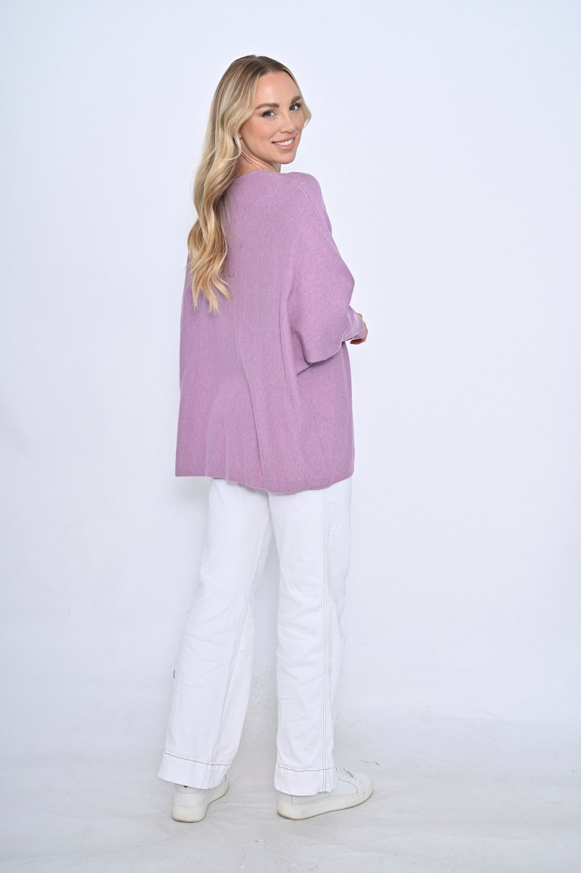 Zoe Sister V Neck Jumper - Purple