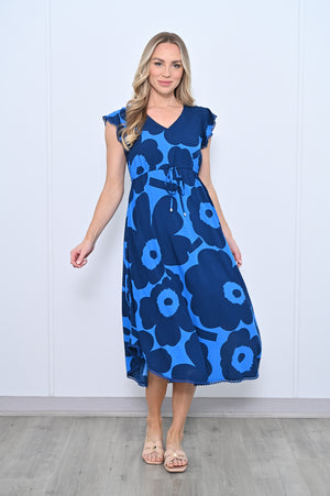 Gorman V Neck Dress - Blue