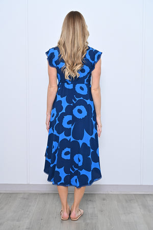 Gorman V Neck Dress - Blue