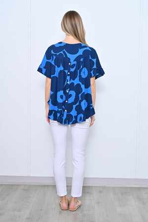 Gorman Ruffle Sleeve Top - Blue