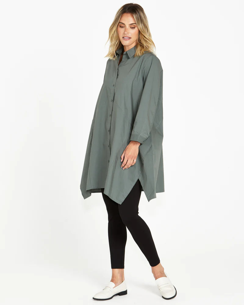 Zadia Tunic Shirt - Dusty Green