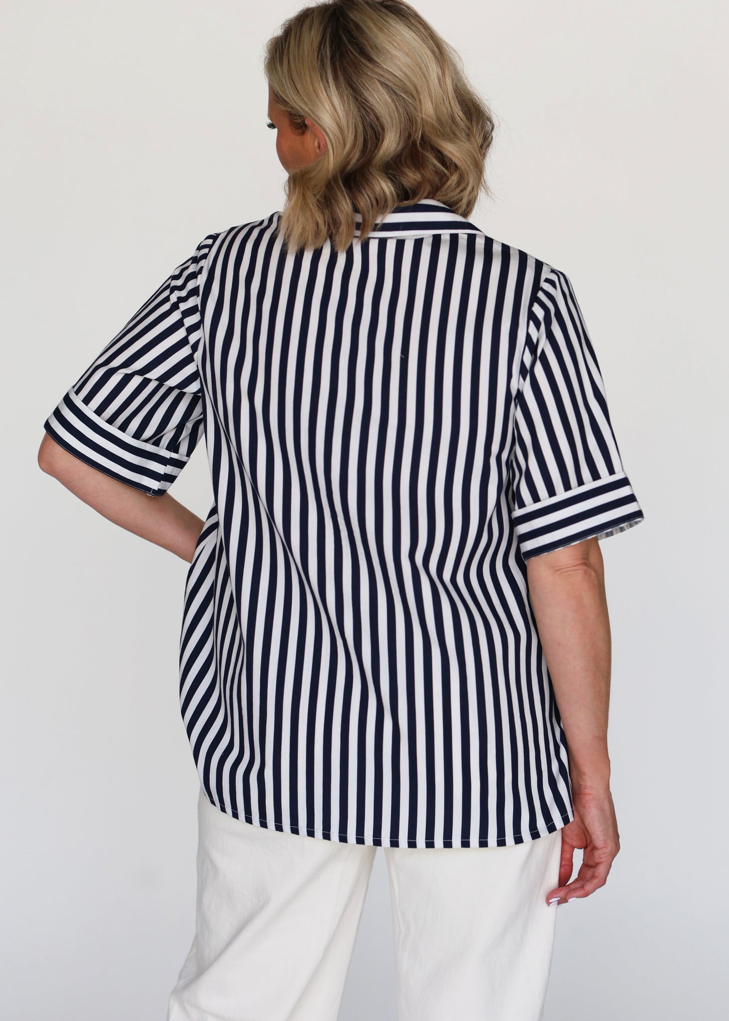 Frida Short Sleeve Shirt - Navy PREORDER