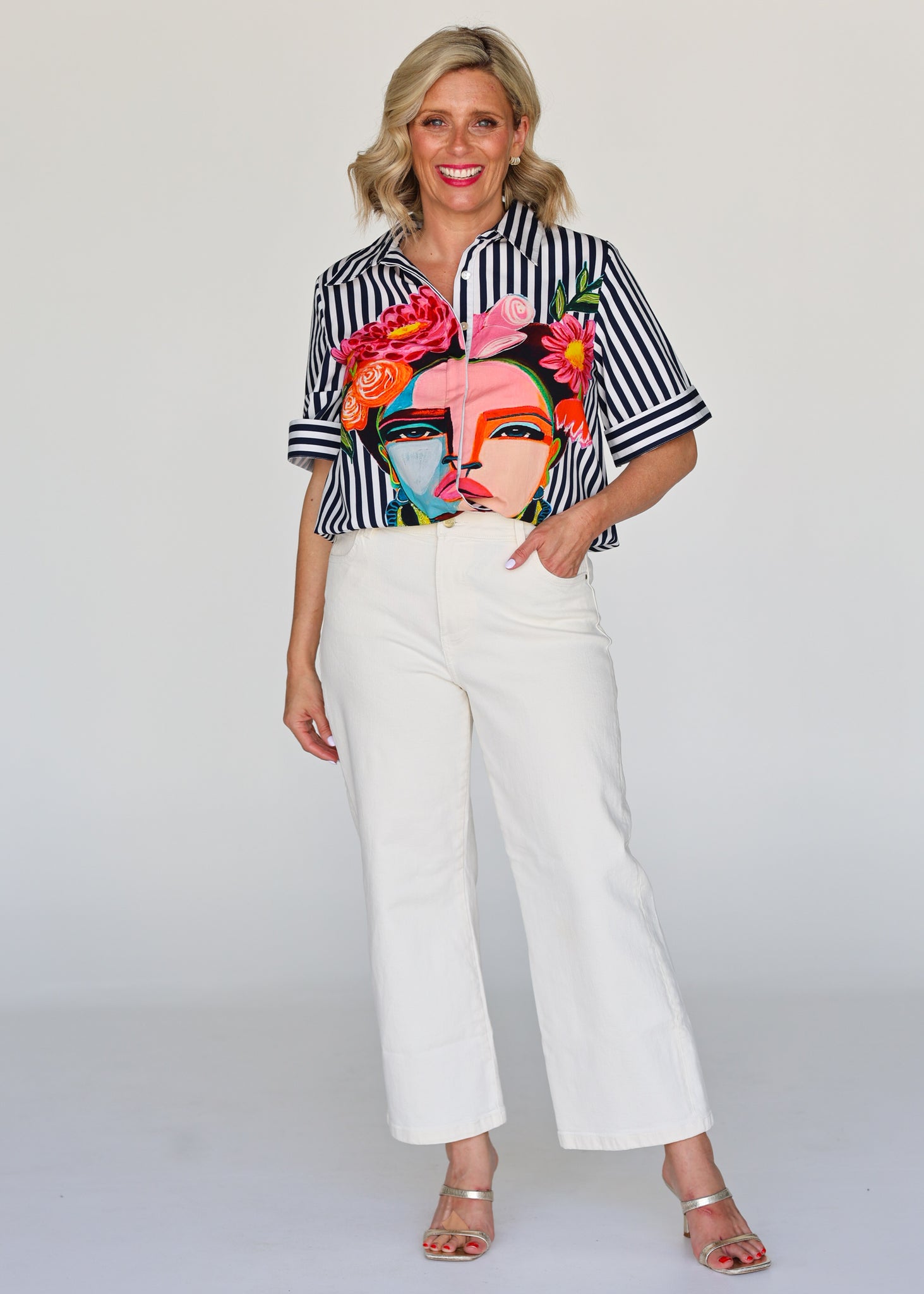 Frida Short Sleeve Shirt - Navy PREORDER