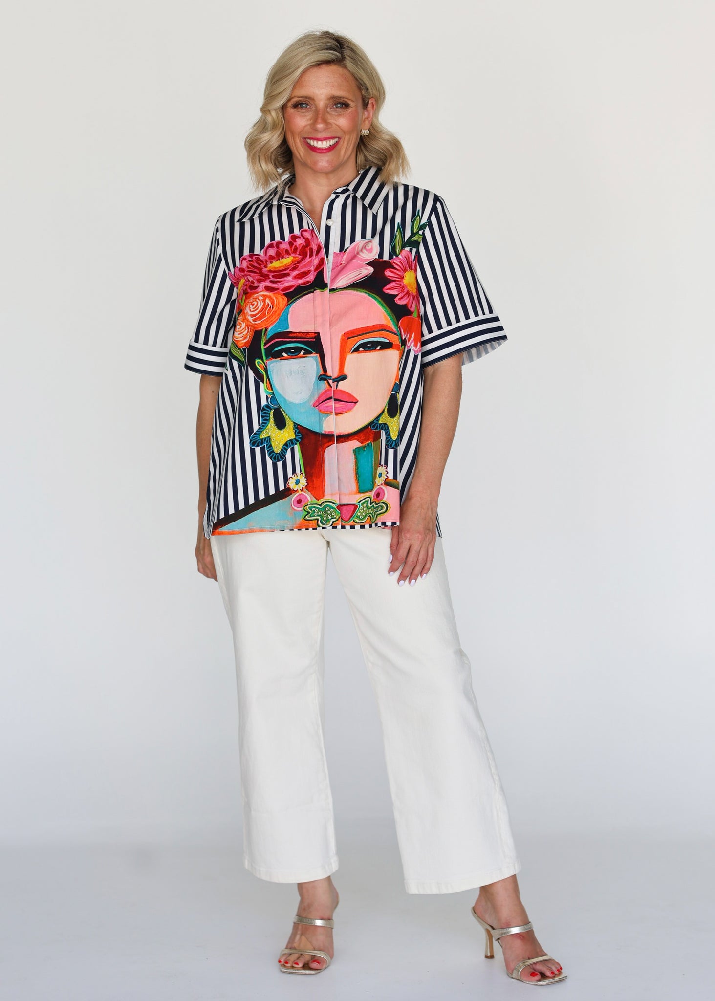 Frida Short Sleeve Shirt - Navy PREORDER