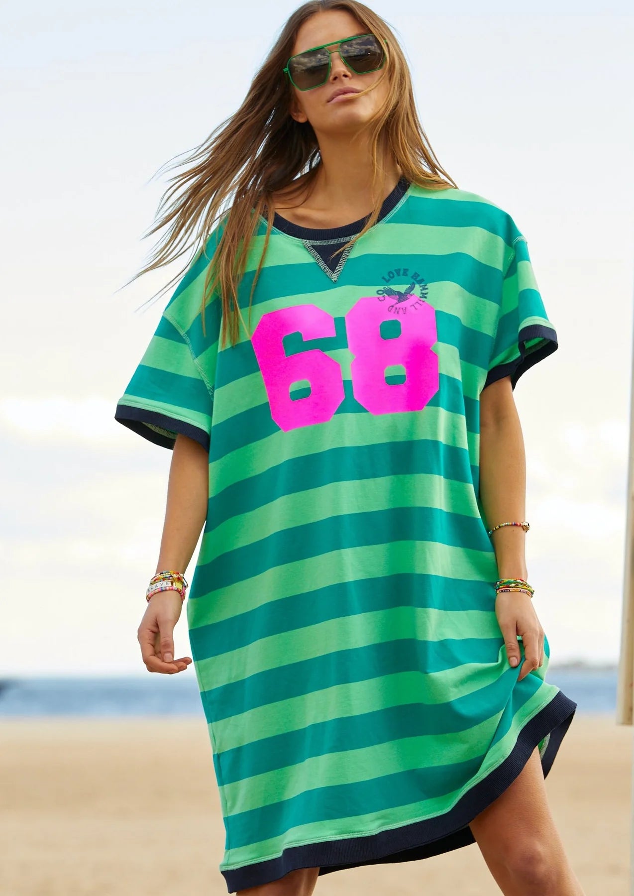 Summer Beach Sweat Dress - Green