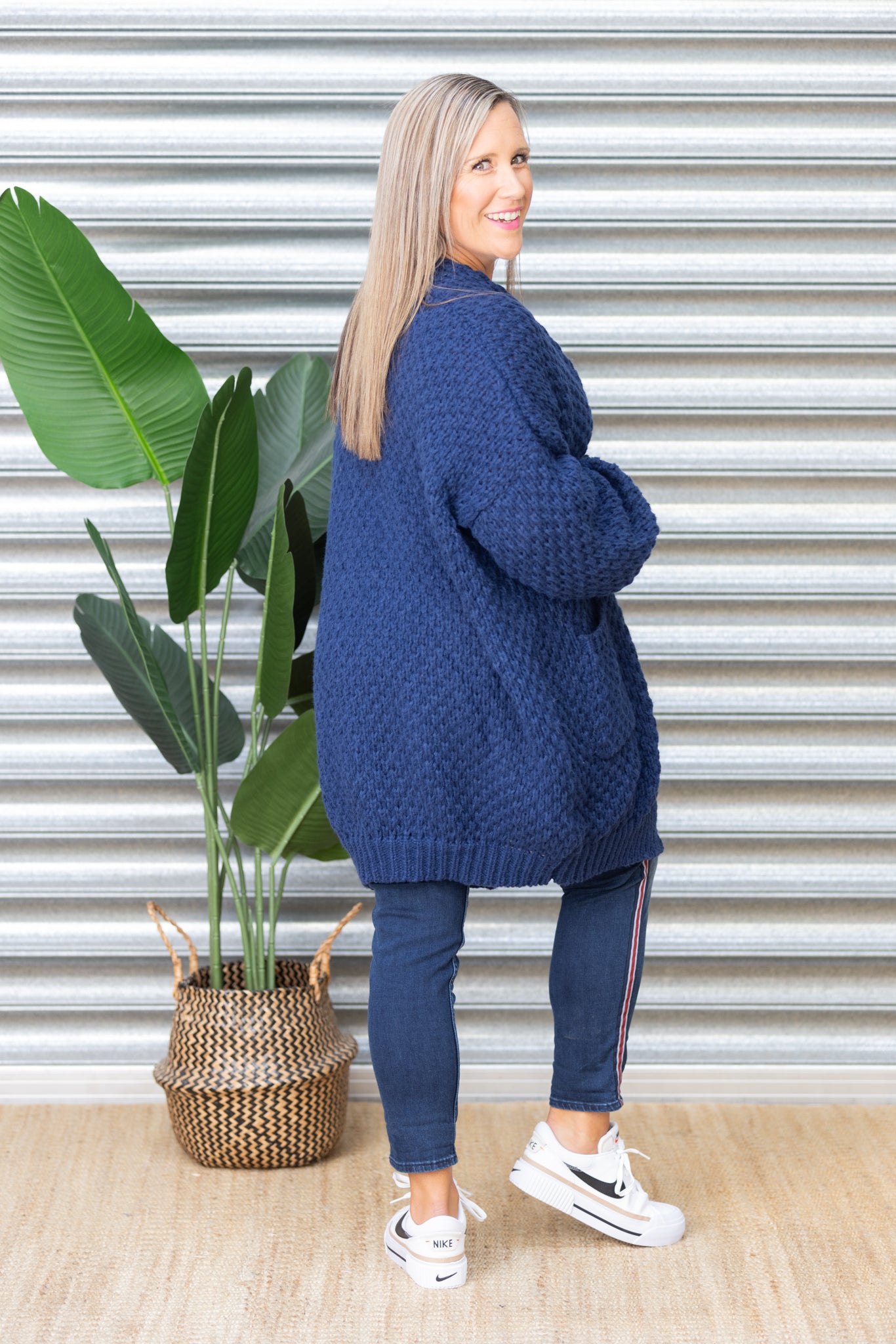 Lenny Long Cardigan - Navy