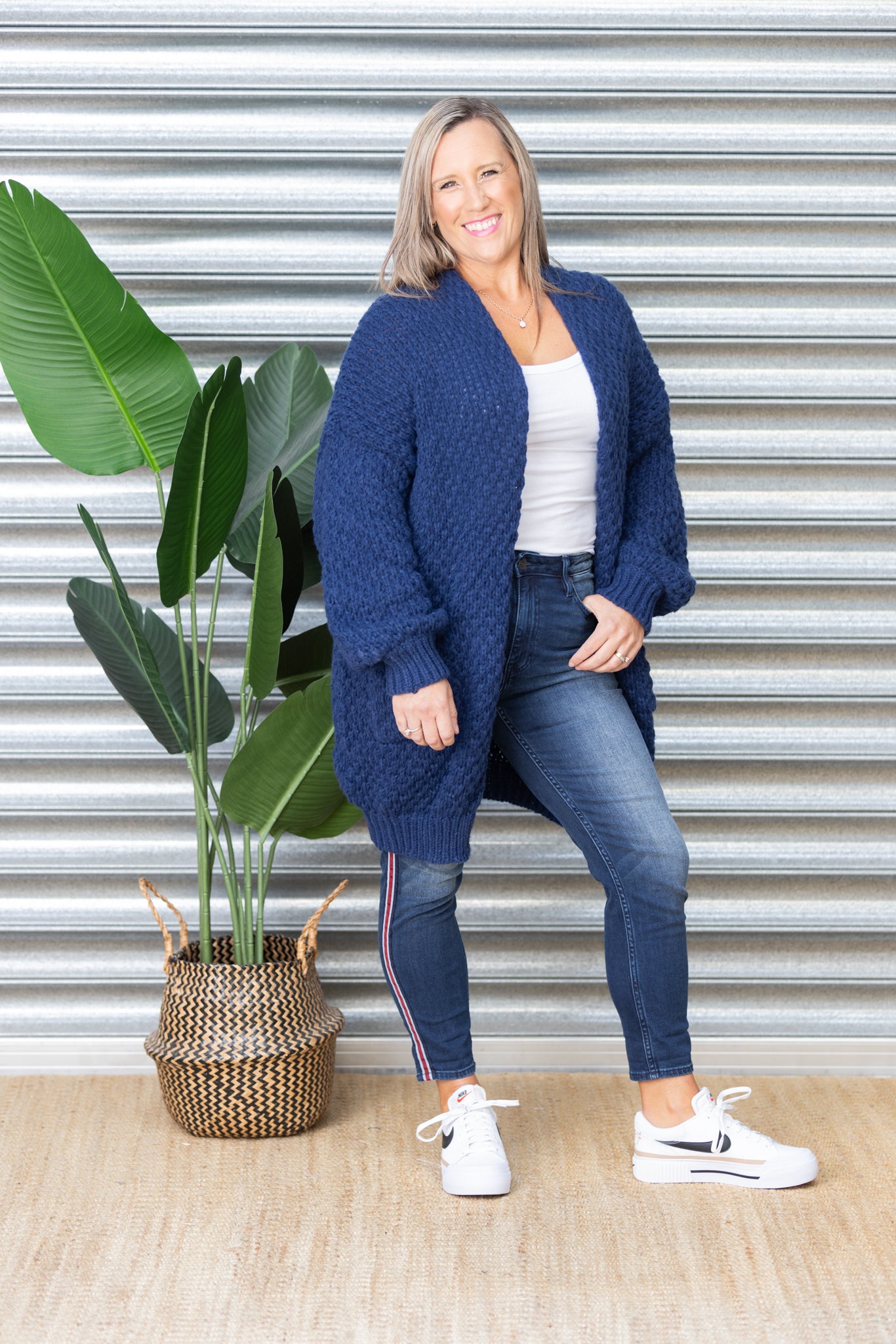 Lenny Long Cardigan - Navy