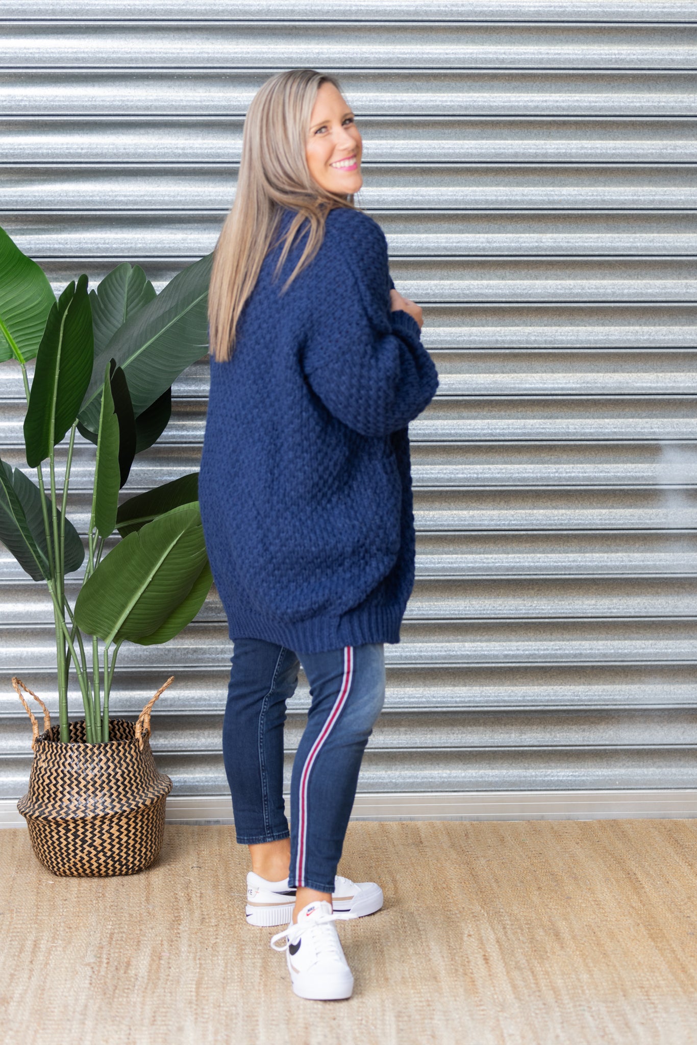 Lenny Long Cardigan - Navy