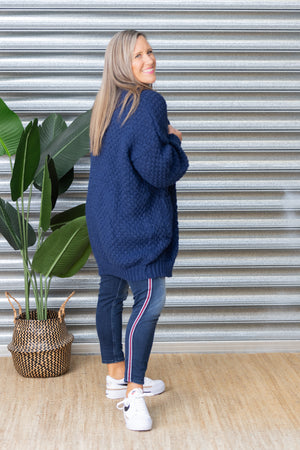 Lenny Long Cardigan - Navy