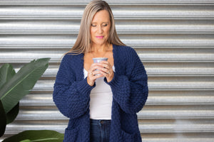 Lenny Long Cardigan - Navy