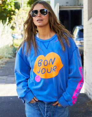 Bonjour Washed Blue Sweat - Blue PREORDER