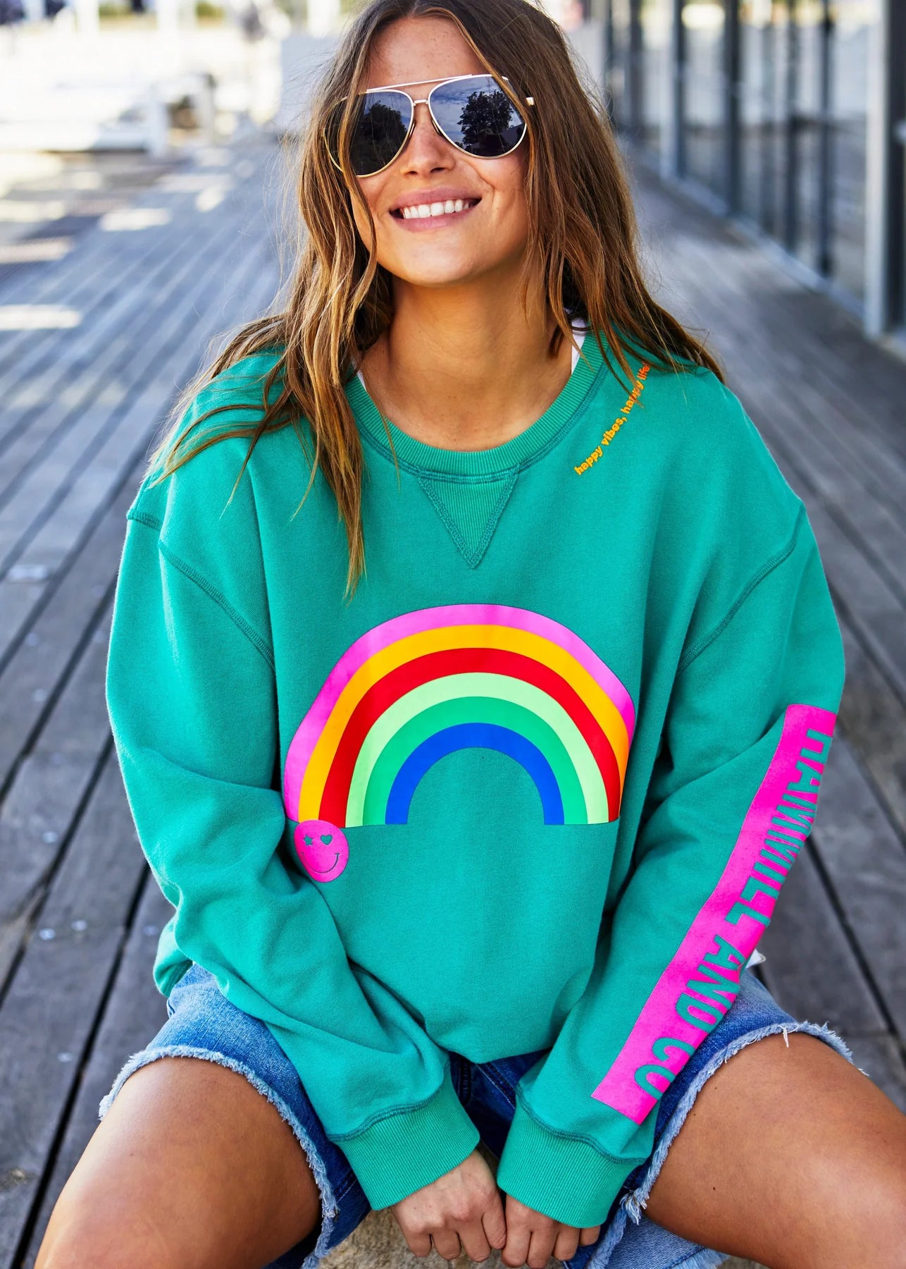 Vintage Rainbow Sweat Jade Rainbow Harlos