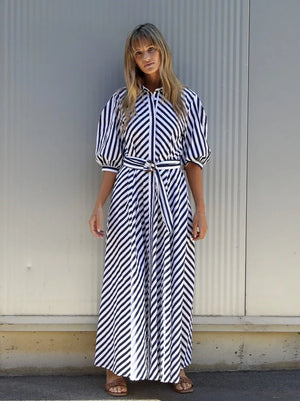 Bianca Dress - Navy Stripe PREORDER