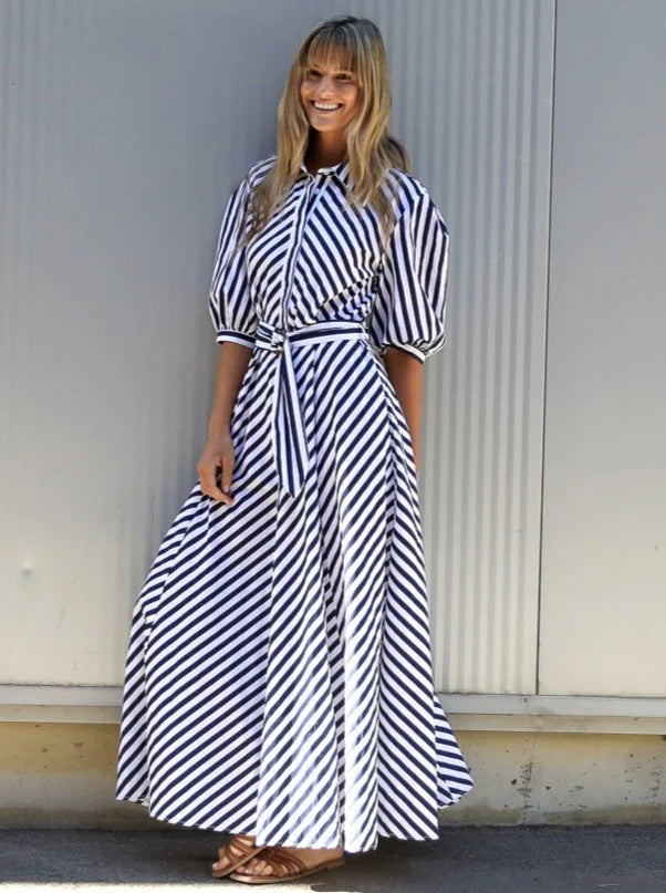 Bianca Dress - Navy Stripe PREORDER