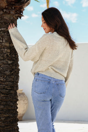 Lilly Flower Knit - Latte
