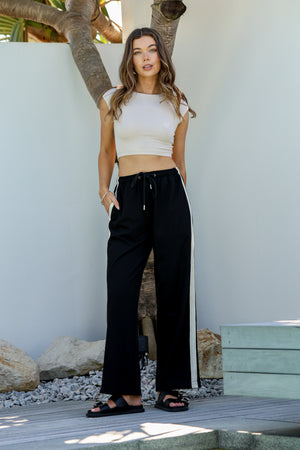 Jenner Side Stripe Pant - Black