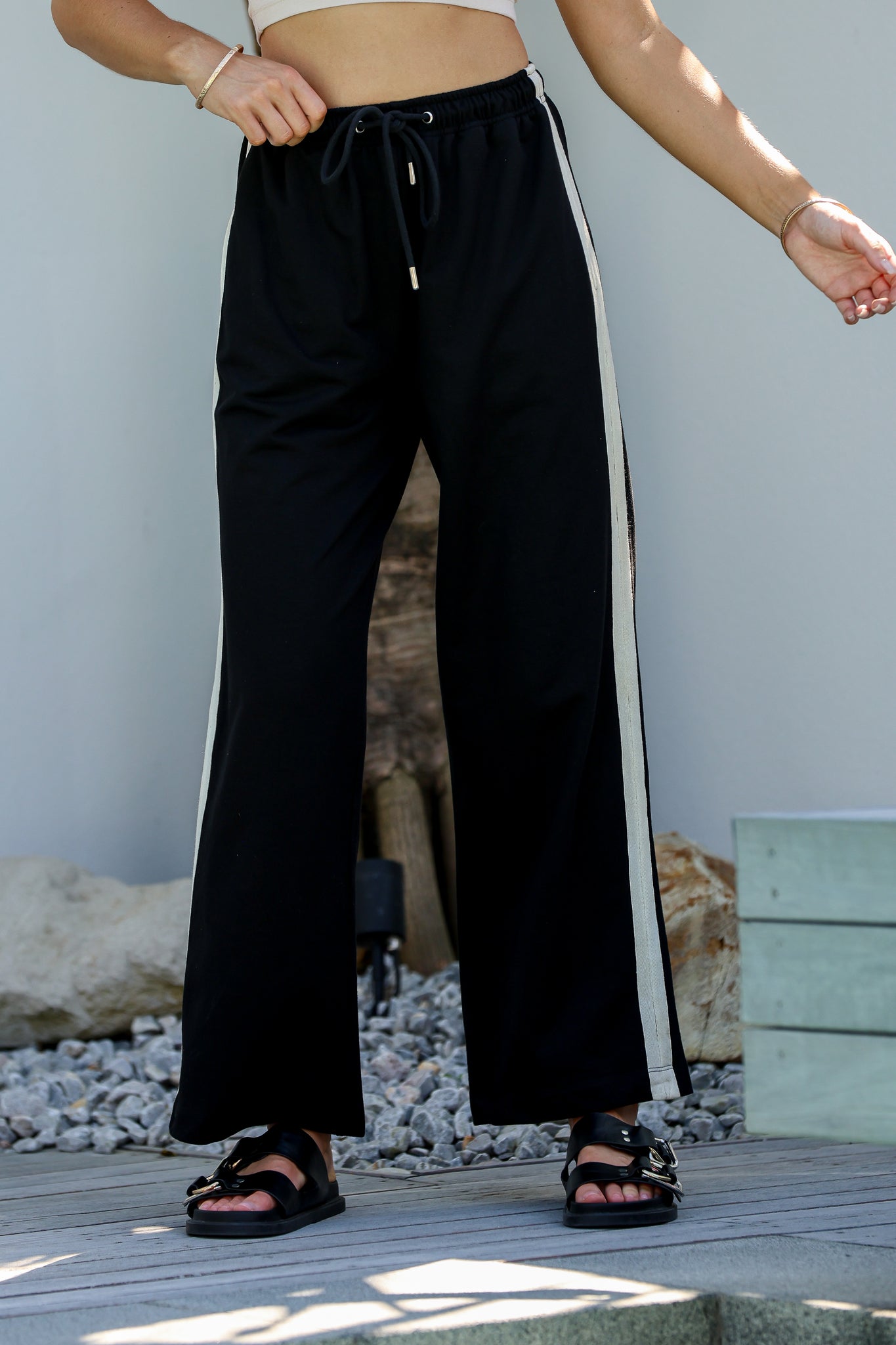 Jenner Side Stripe Pant - Black