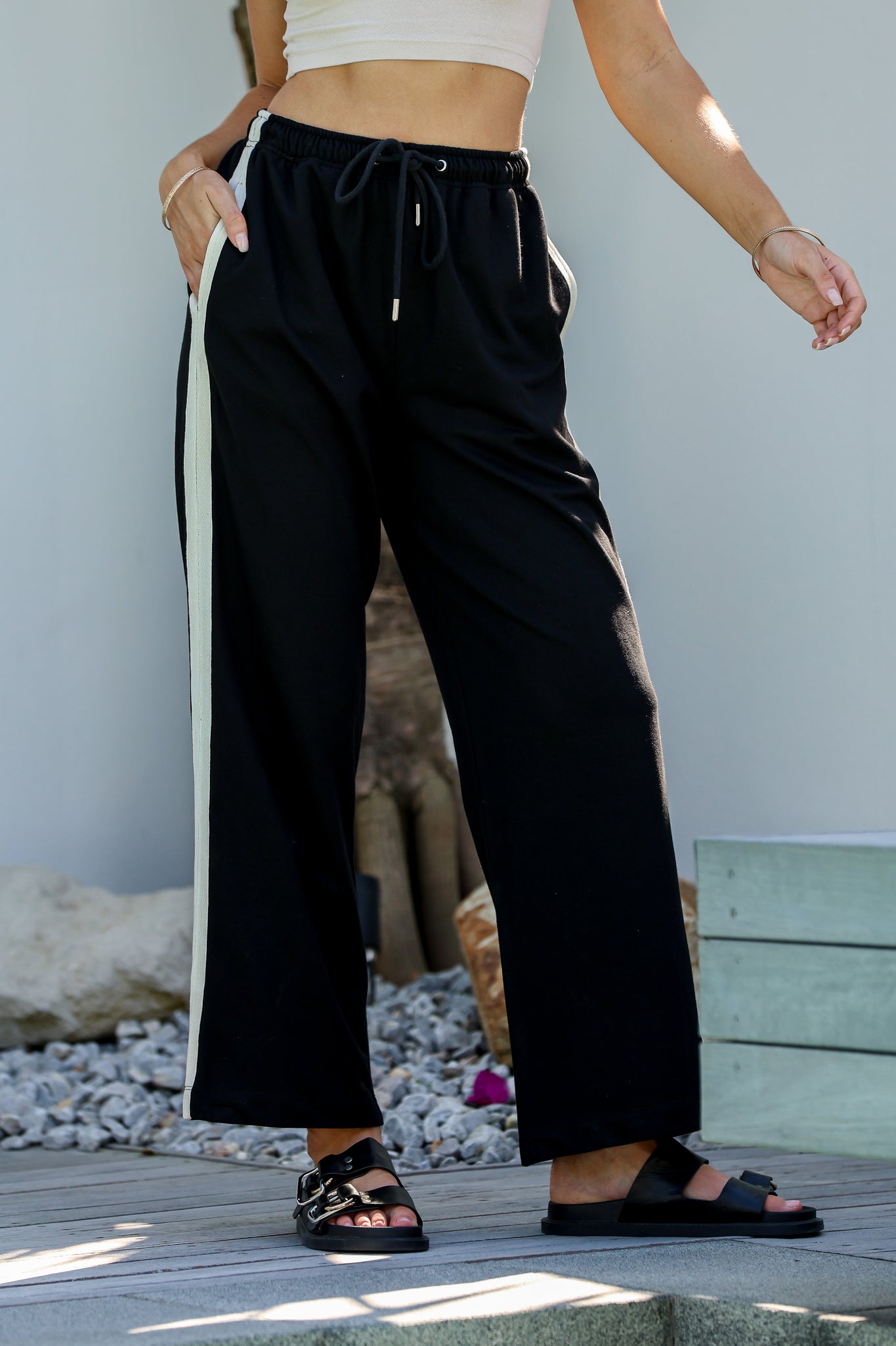 Jenner Side Stripe Pant - Black