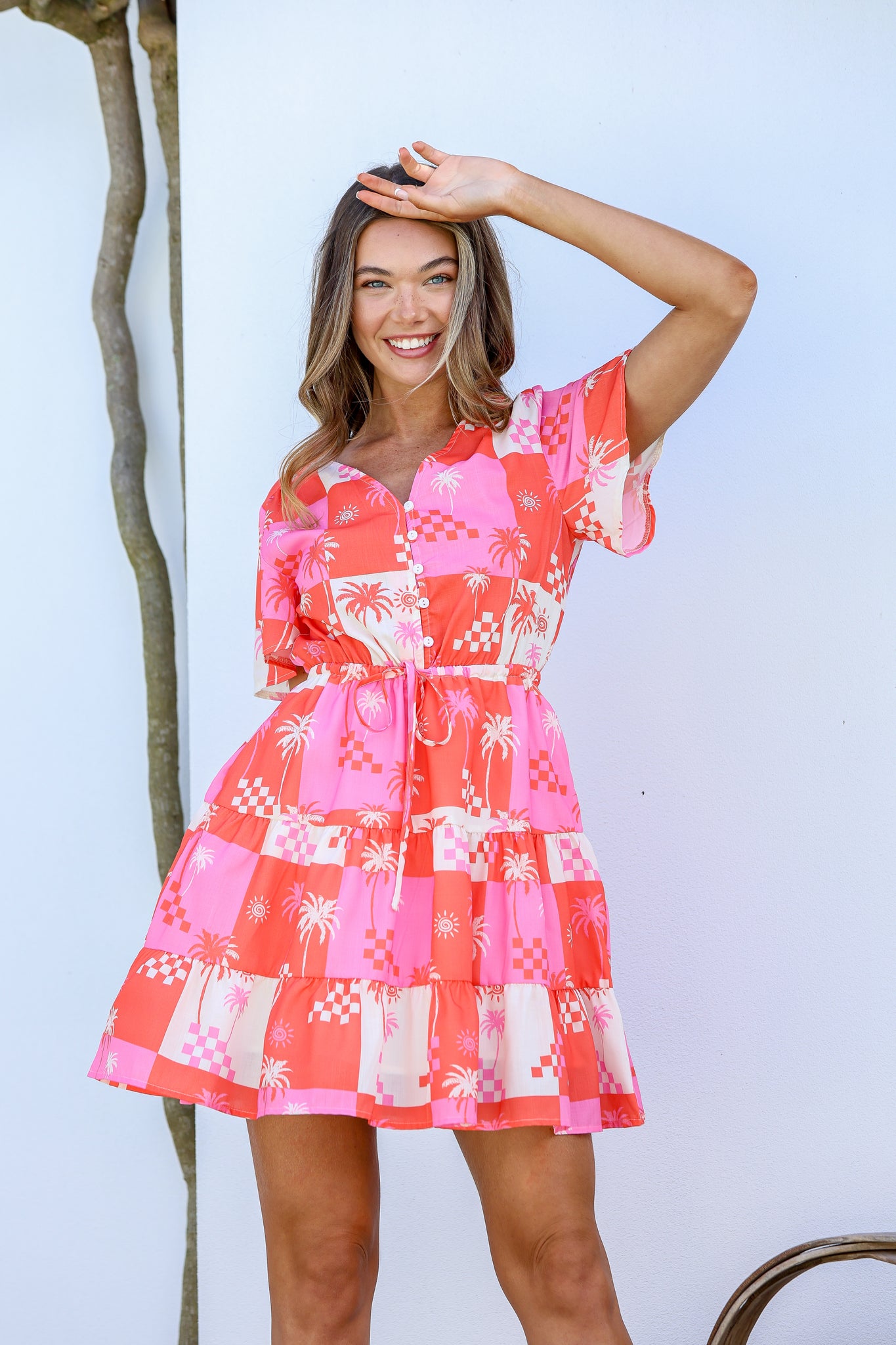 Bree Dress - Coral Pink