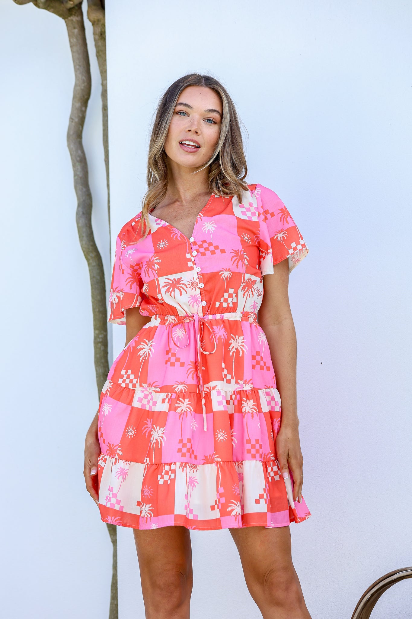 Bree Dress - Coral Pink