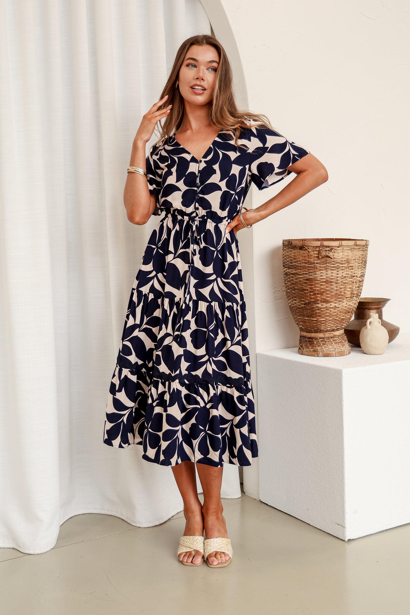 Elwood Midi Dress - Navy