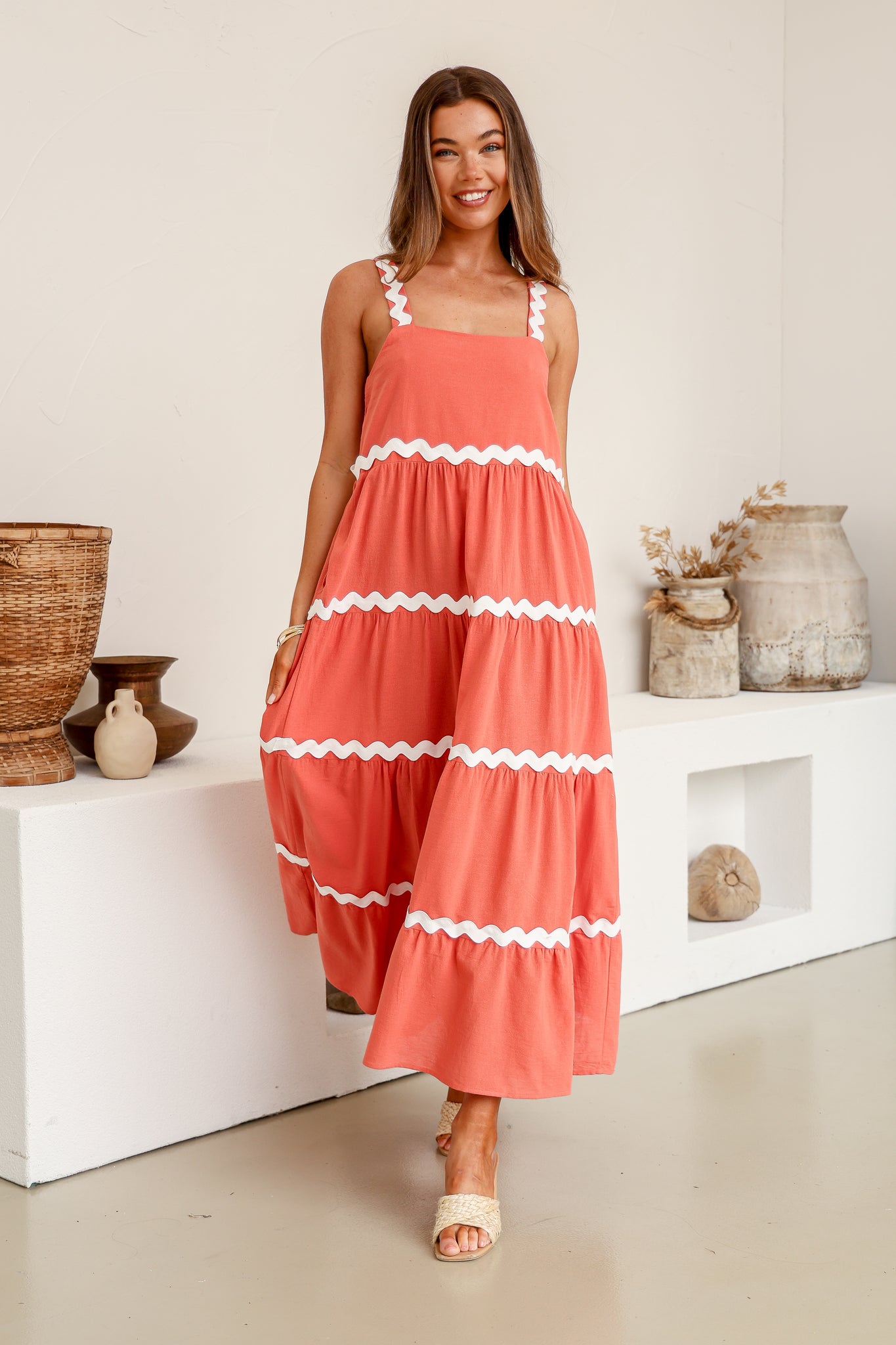 Mima Dress - Coral