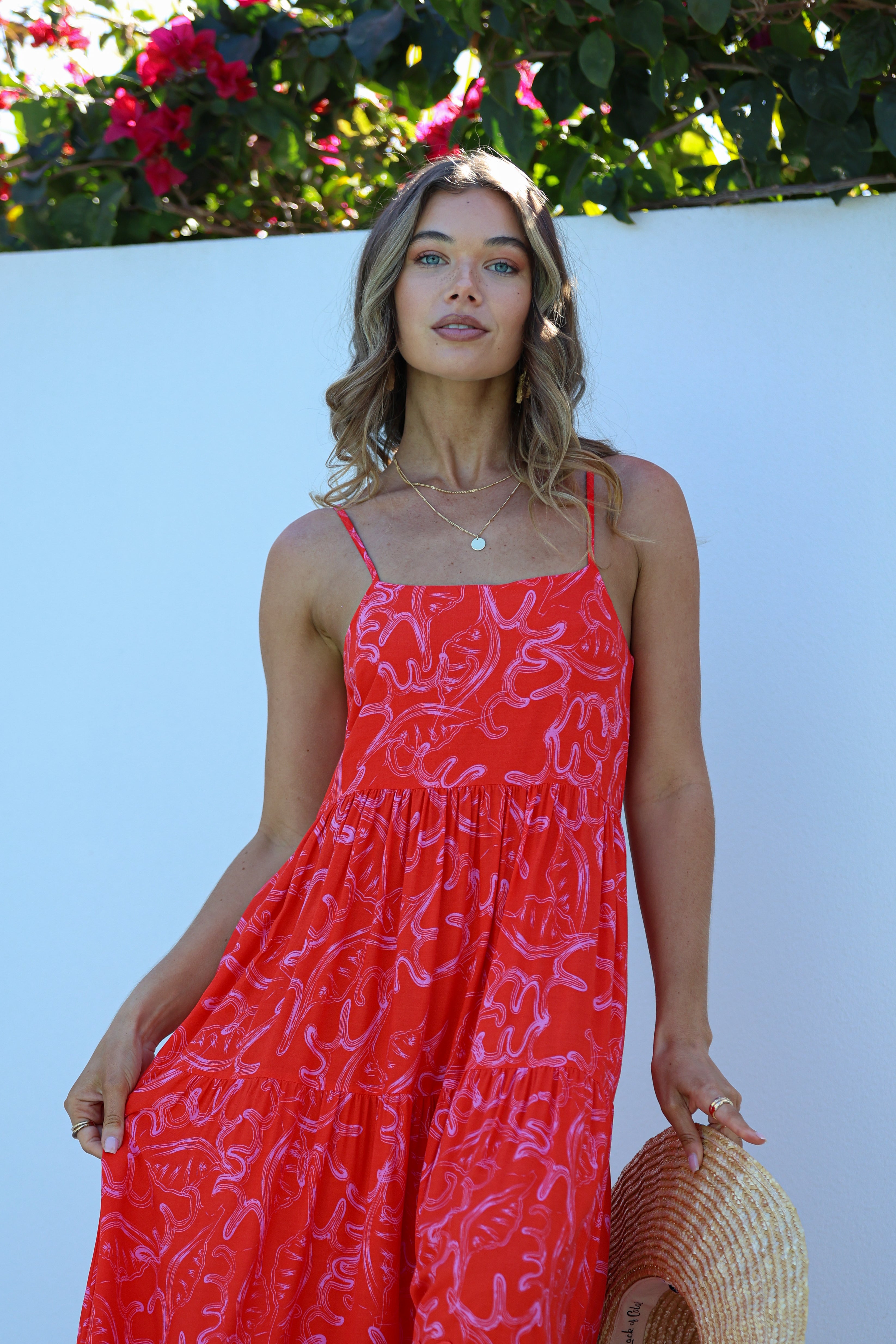 Elena Ric Rac Dress - Watermelon – Harlos