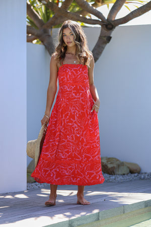 Elena Ric Rac Dress - Watermelon