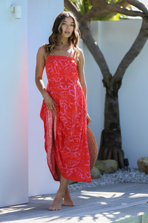 Elena Ric Rac Dress - Watermelon