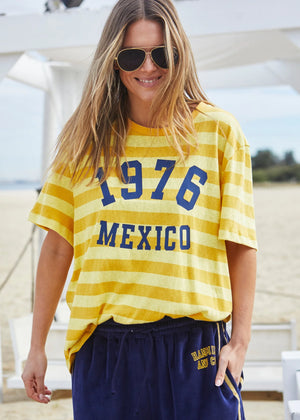 Mexico 1976 Stripe Tee - Yellow Stripe