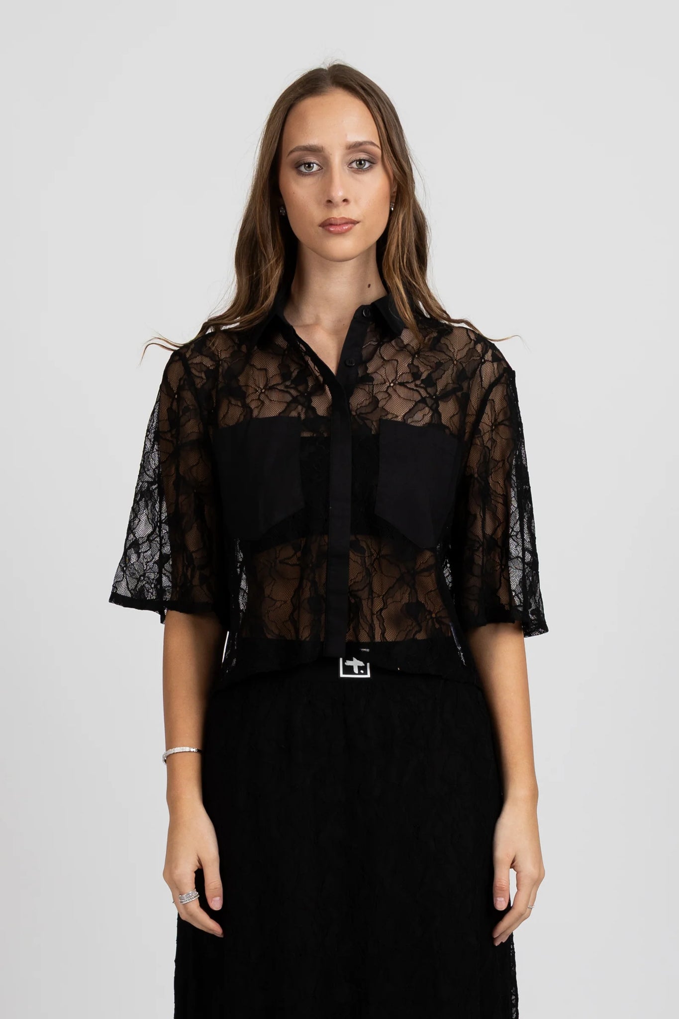 Lace It Shirt - Black