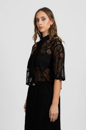 Lace It Shirt - Black