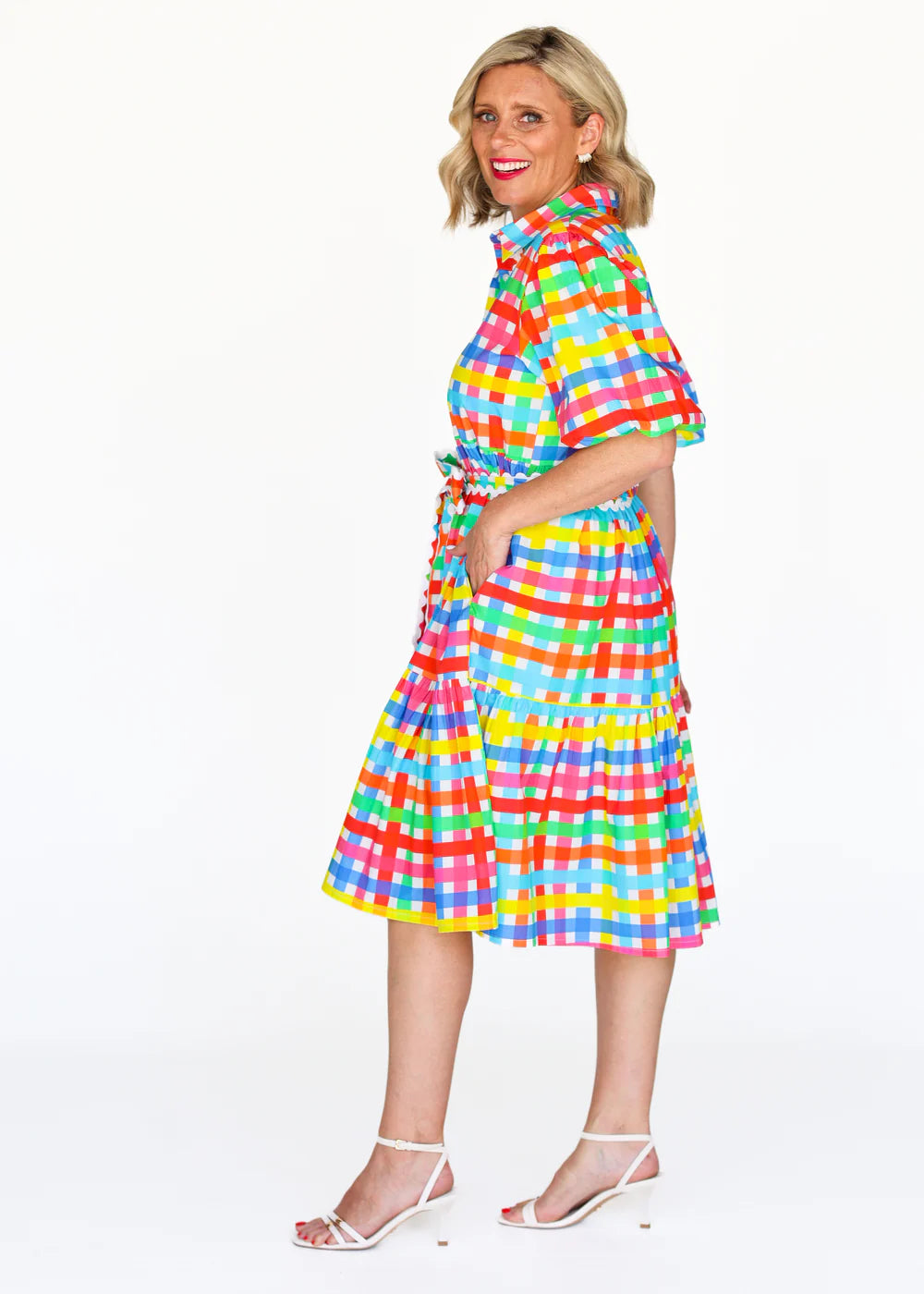 Melody Dress - Neon Gingham PREORDER