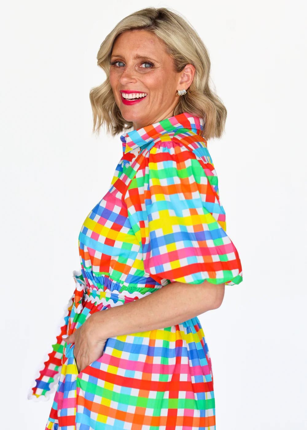 neon gingham dress Alice Dress
