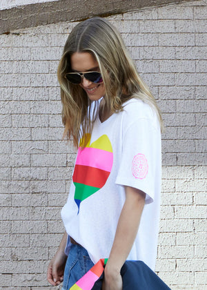 Rainbow Heart Tee - White PREORDER