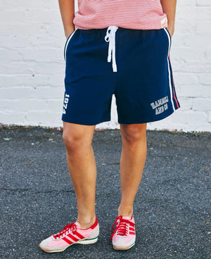 Retro Shorts with Side Stripes - Navy