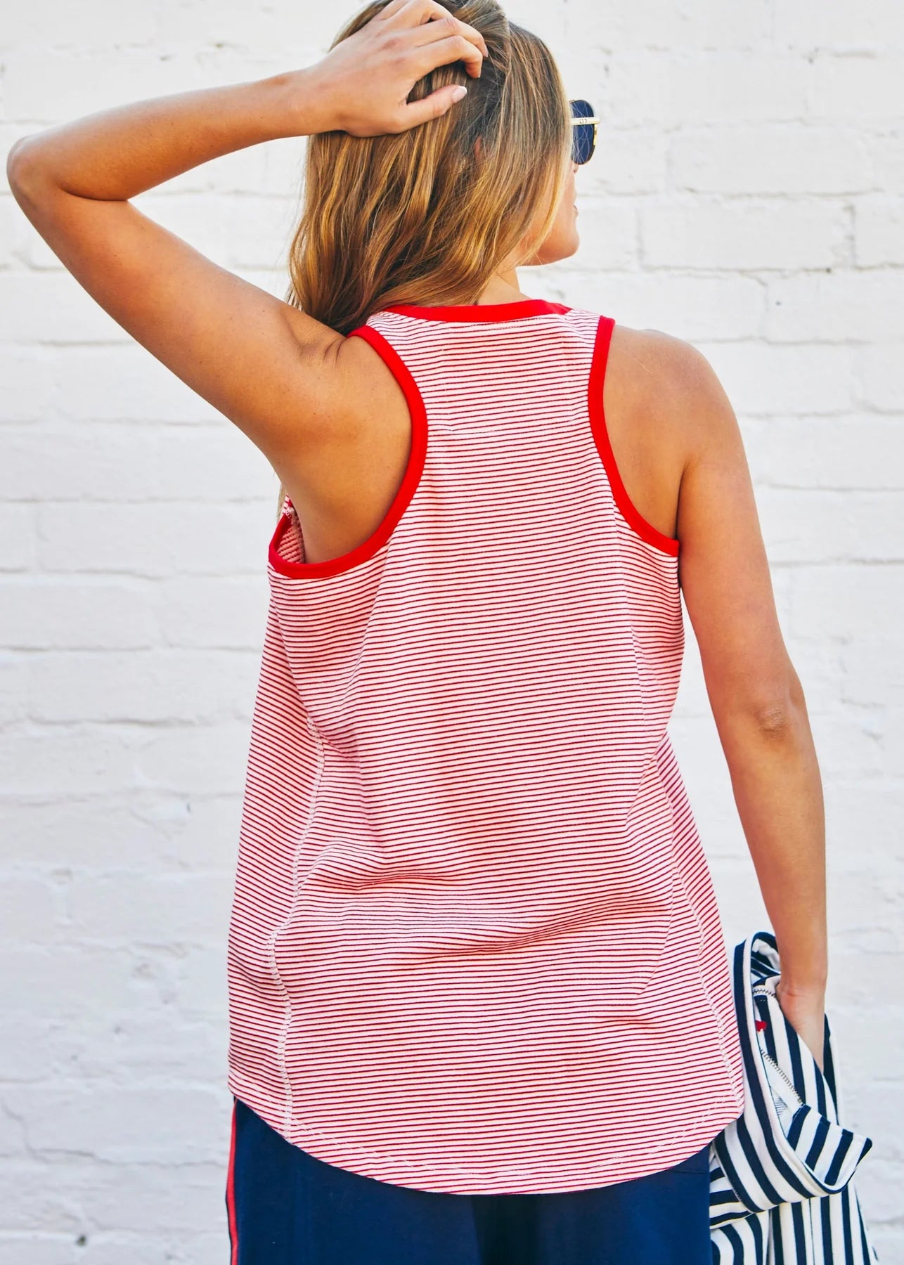 Retro Stripe Tank - Red White