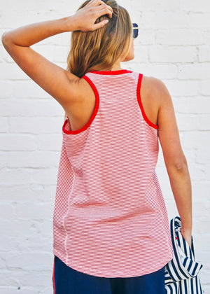 Retro Stripe Tank - Red White