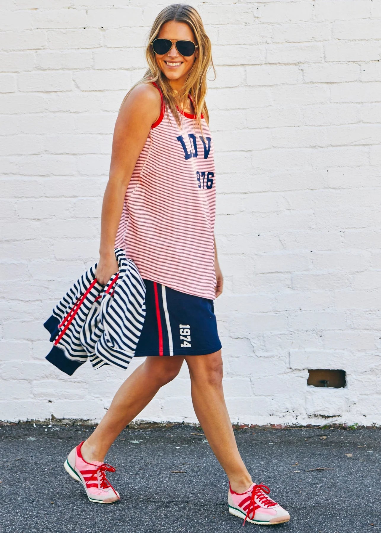 Retro Stripe Tank - Red White
